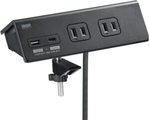 サンワダイレクト クランプ式電源タップ（700-TAP047UC-3BK）